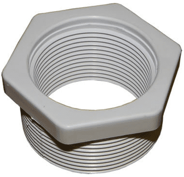 White ABS White Threaded Reducer 2" to 1.5
