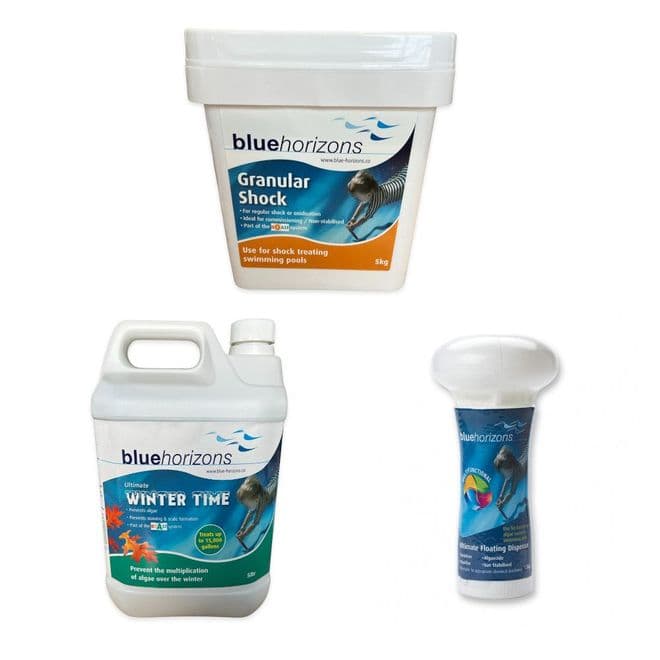 Winterising Package - Blue Horizons Granular Shock, Winter Algicide and Floating Dispenser