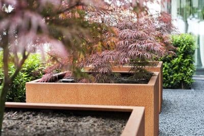 Corten Steel Square Planters Bottomless