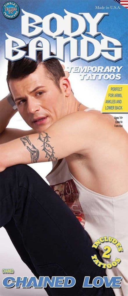 'Chained Love' Body Bands Tattoo Transfers