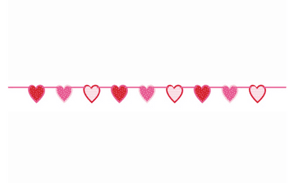 'Coloured Hearts' Pennant Banner