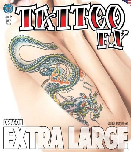 'Dragon' FX Tattoo Transfers XLARGE