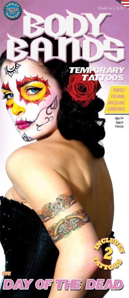 'Gypsy Day of the Dead' Body Bands Tattoo Transfers
