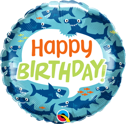 'Happy Birthday' Sharks Foil Balloon
