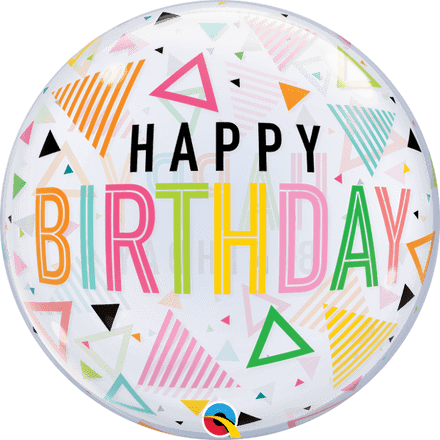 'Happy Birthday' Triangles Bubble Balloon