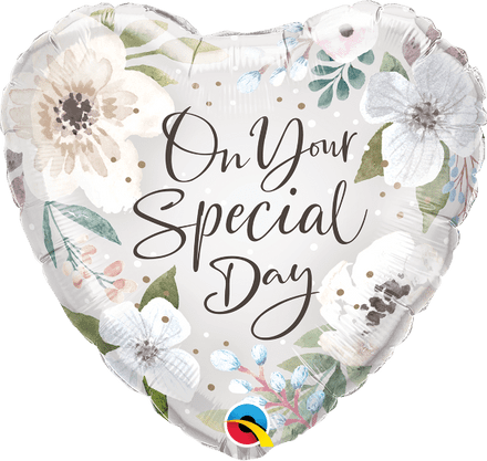 'On Your Special Day' Heart Floral Foil Helium Balloon