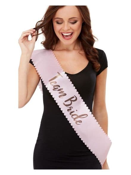 'Team Bride' Sash in Light Pink