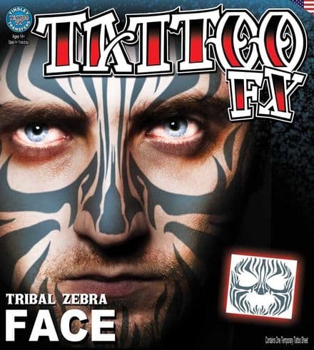 'Tribal Zebra' FX Tattoo Transfers