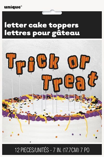 'Trick or Treat' Letter Cake Toppers