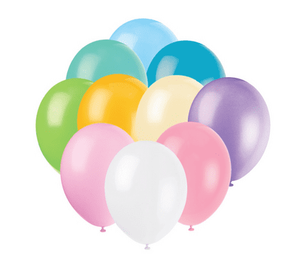 10 12" Assorted Pastel Colour Balloons