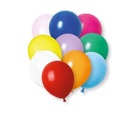 10 12" Assorted Primary Colour Balloons