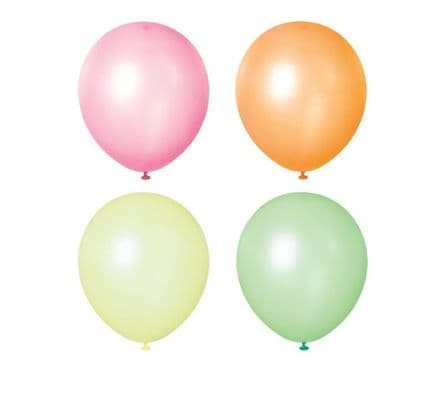 10 12" Neon Colour Balloons