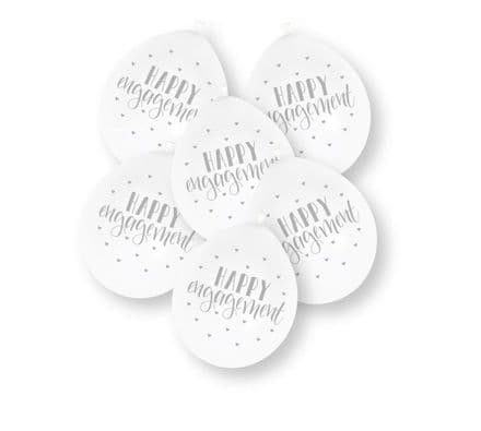 10 'Happy Engagement' 9" Assorted Colour Balloons