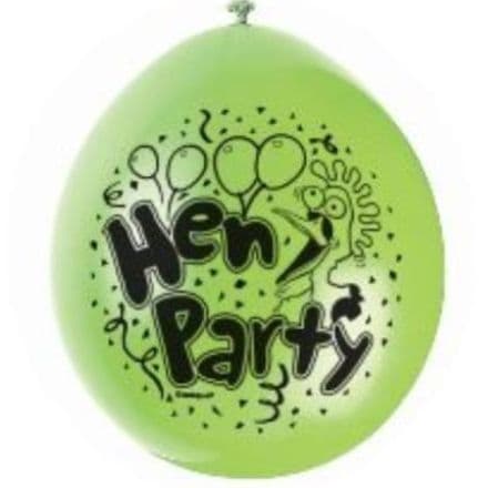10 'Hen Party' 9" Assorted Colour Balloons