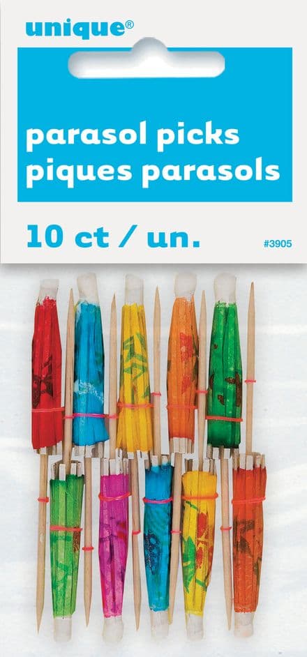 10 Paper Cocktail Umbrellas Parasols