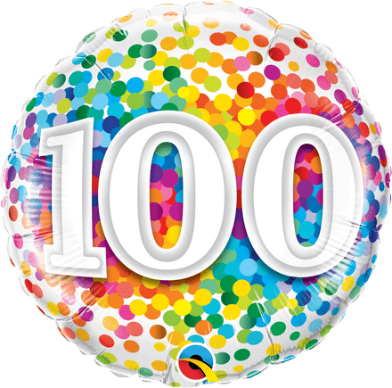 100th Birthday Confetti Design Foil Balloon