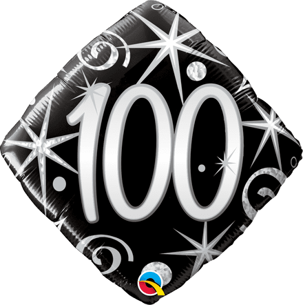 100th Birthday Sparkles & Swirls Foil Balloon