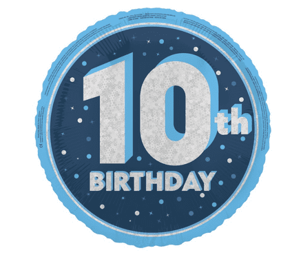 10th Birthday Blue Foil Balloon 18"