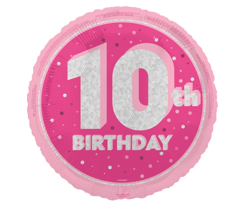 10th Birthday Pink Foil Balloon 18