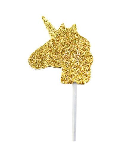 12 Glitter Unicorn Cake Toppers