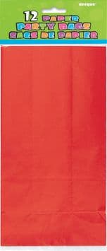 12 Red Paper Loot/ Party Bags