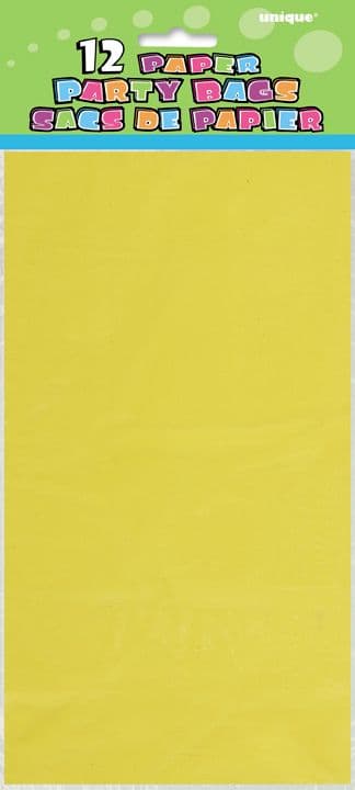 12 Yellow Paper Loot/ Party Bags