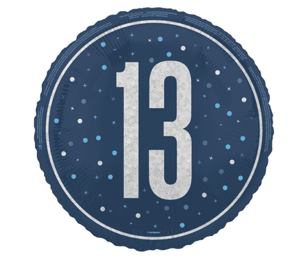 13th Birthday Blue Foil Balloon 18"