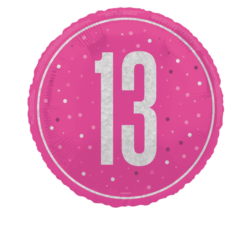 13th Birthday Pink Foil Balloon 18
