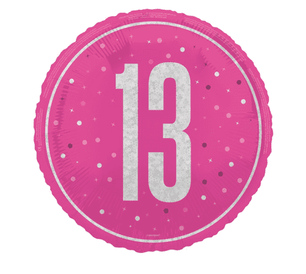 13th Birthday Pink Foil Balloon 18"