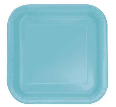 14 Teal Paper Party Plates 7"/18cm Square
