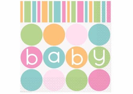 16 Baby Shower Animals Party Napkins