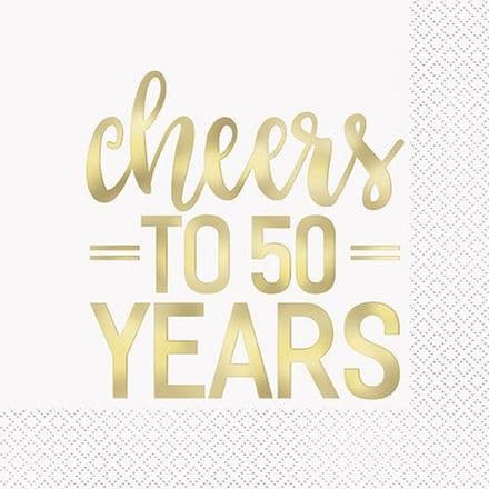16 'cheers to 50 years' 50th Anniversary Napkins