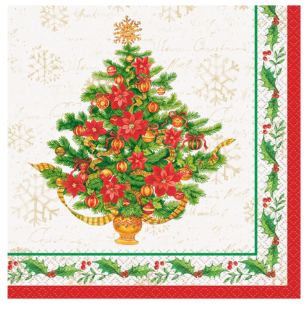 16 Christmas Tree Paper Party Napkins