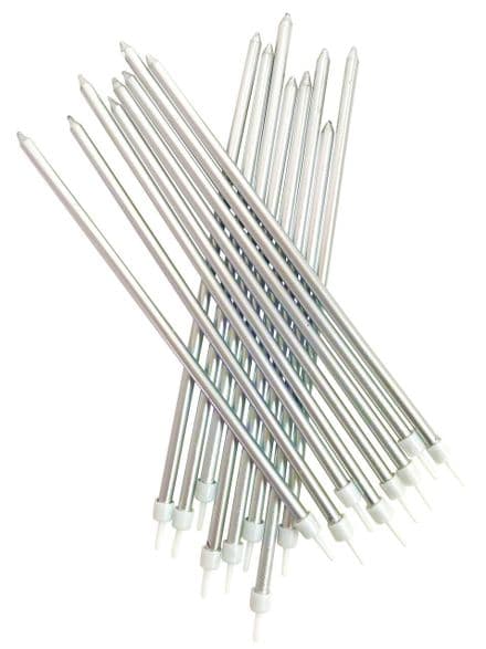 16 Long Silver Candles