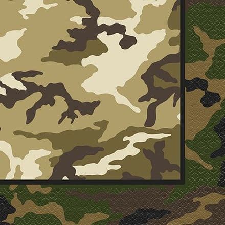 16 Military Camo Paper Napkins