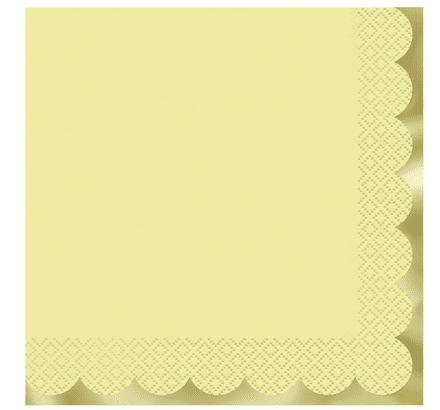 16 Pastel Yellow Paper Luncheon Napkins