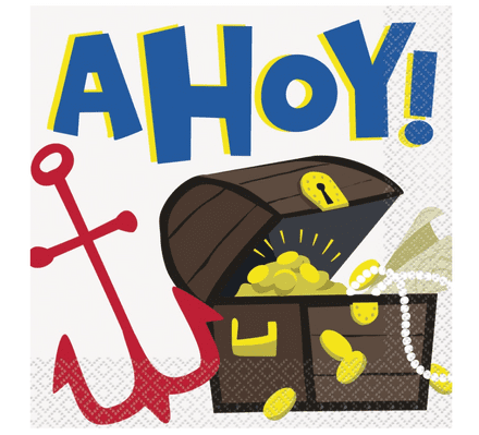 16 Pirate Fun Paper Party Napkins