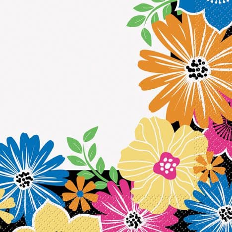 16 Summer Bold Blooms Paper Party Napkins