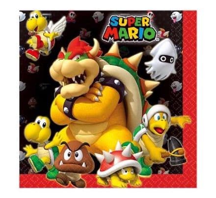 16 Super Mario Paper Party Napkins