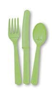 18 Piece Lime Green Party Plastic Cutlery Set