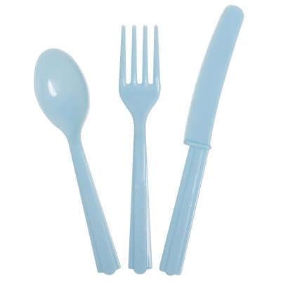18 Piece Powder Blue Party Plastic Cutlery Set