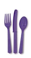 18 Piece Purple Party Plastic Cutlery Set
