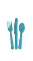 18 Piece Teal Party Plastic Cutlery Set