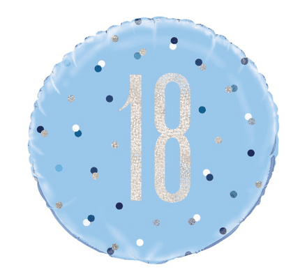 18th Birthday Blue Foil Balloon 18"