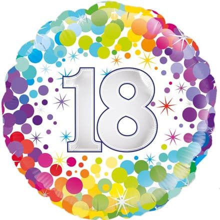 18th Birthday Colourful Confetti Foil Balloon