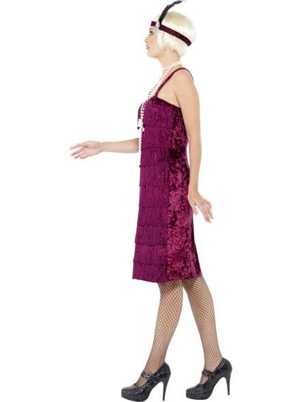 1920's Jazz Flapper Dress Burgundy