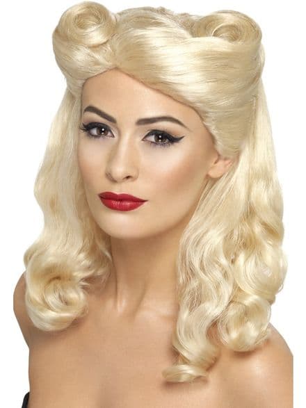 1940's Pin-Up Girl Wig In Blonde