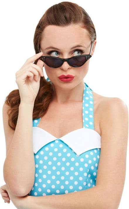 1950's Rock 'n' Roll Specs Black With Diamante