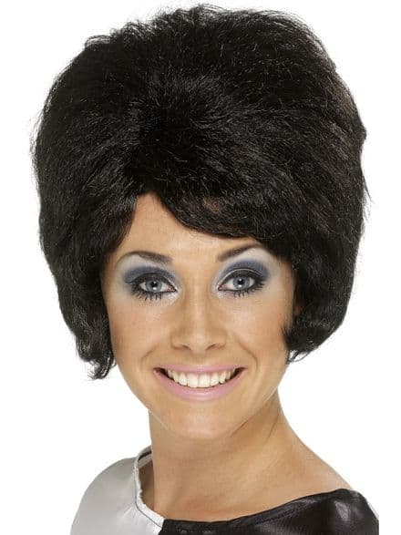 1960's Beehive Wig In Black