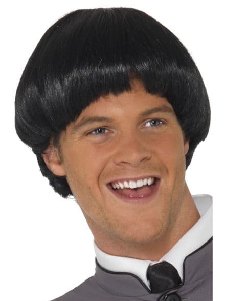 1960's Bowl Cut Wig In Black